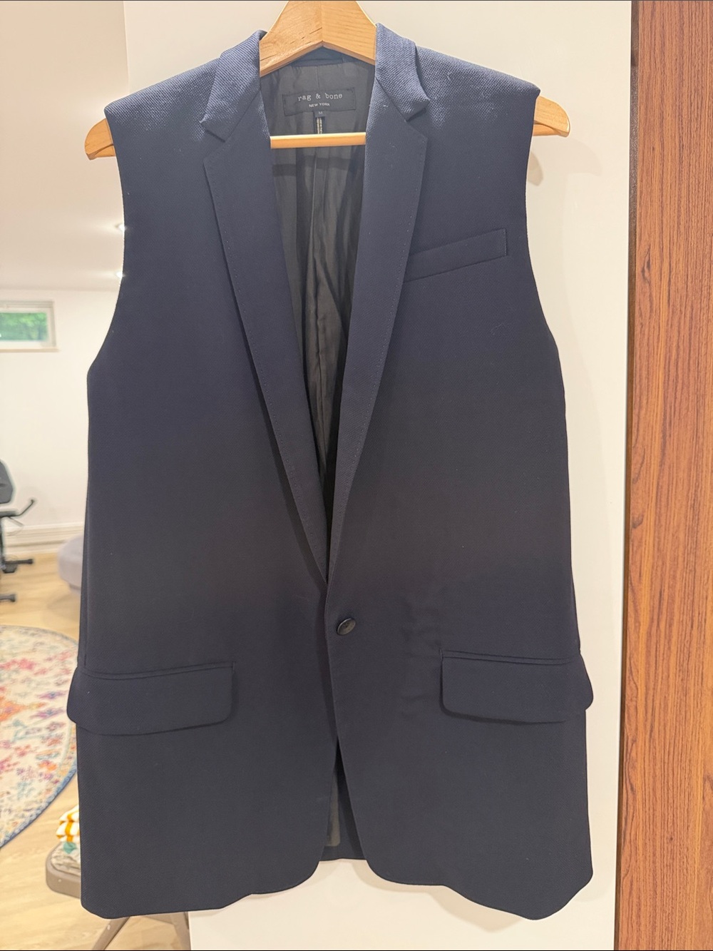 rag & bone Navy Sleeveless Blazer